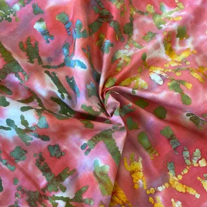 100% Cotton - Batik - Croix - Coral - £7.50 Per Metre - Sold by Half Metre