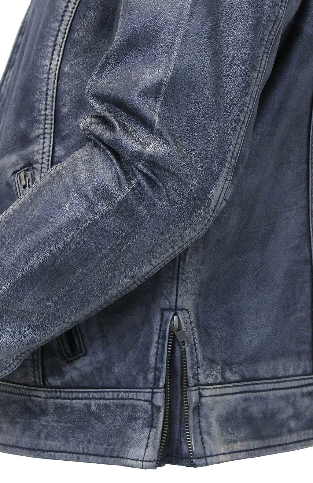 1950's Distressed Black Leather Jacket w/CC Pockets #MA1958GK