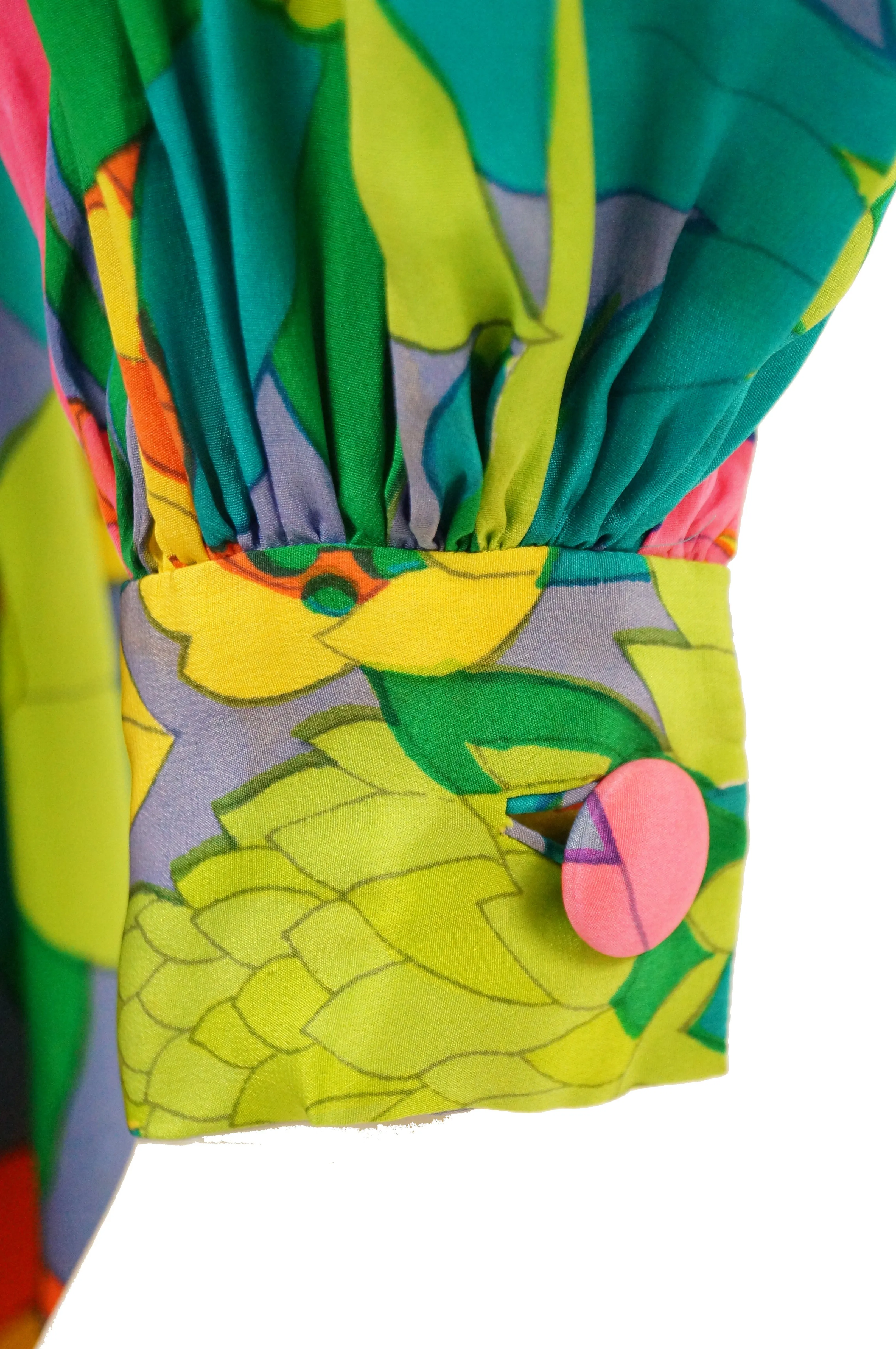 1960s Larry Aldrich Vibrant Floral Mod Dress