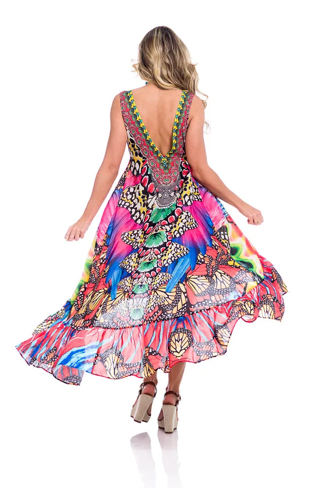 661 High Low Silk Dress
