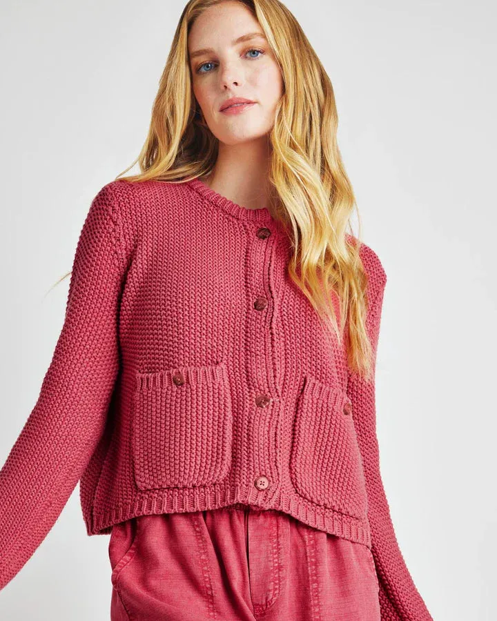 Andrea Cropped Cardigan - Rossa