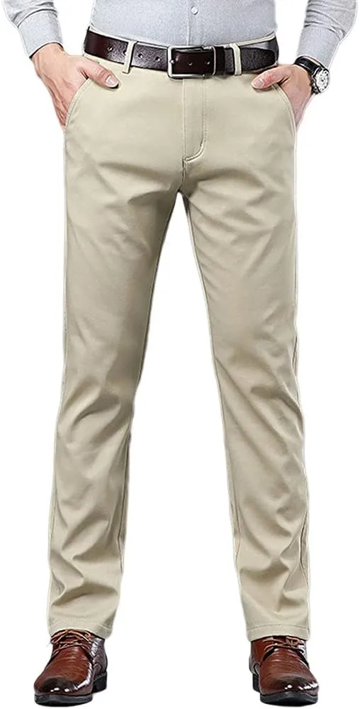 Banana Bucket Mens Casual Fashion Slim Fit Chinos Pants Stretch Flat-Front Skinny Dress Pants