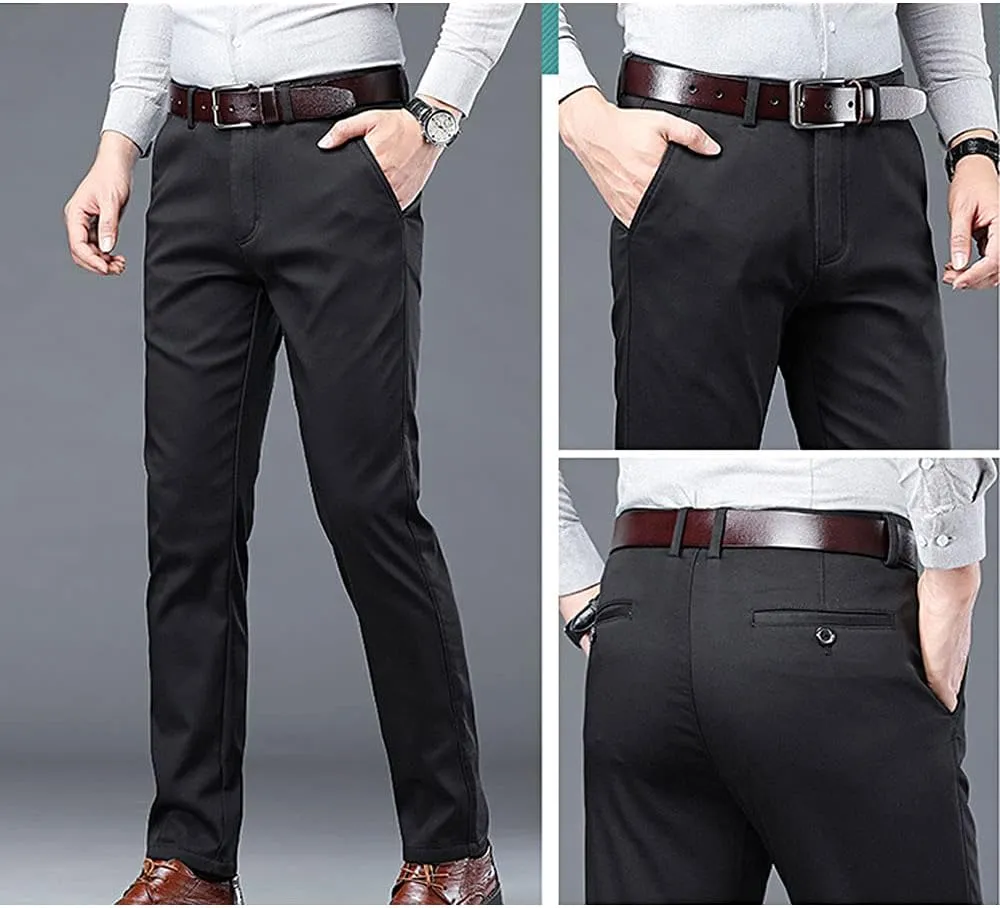 Banana Bucket Mens Casual Fashion Slim Fit Chinos Pants Stretch Flat-Front Skinny Dress Pants