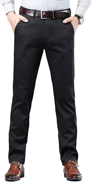 Banana Bucket Mens Casual Fashion Slim Fit Chinos Pants Stretch Flat-Front Skinny Dress Pants