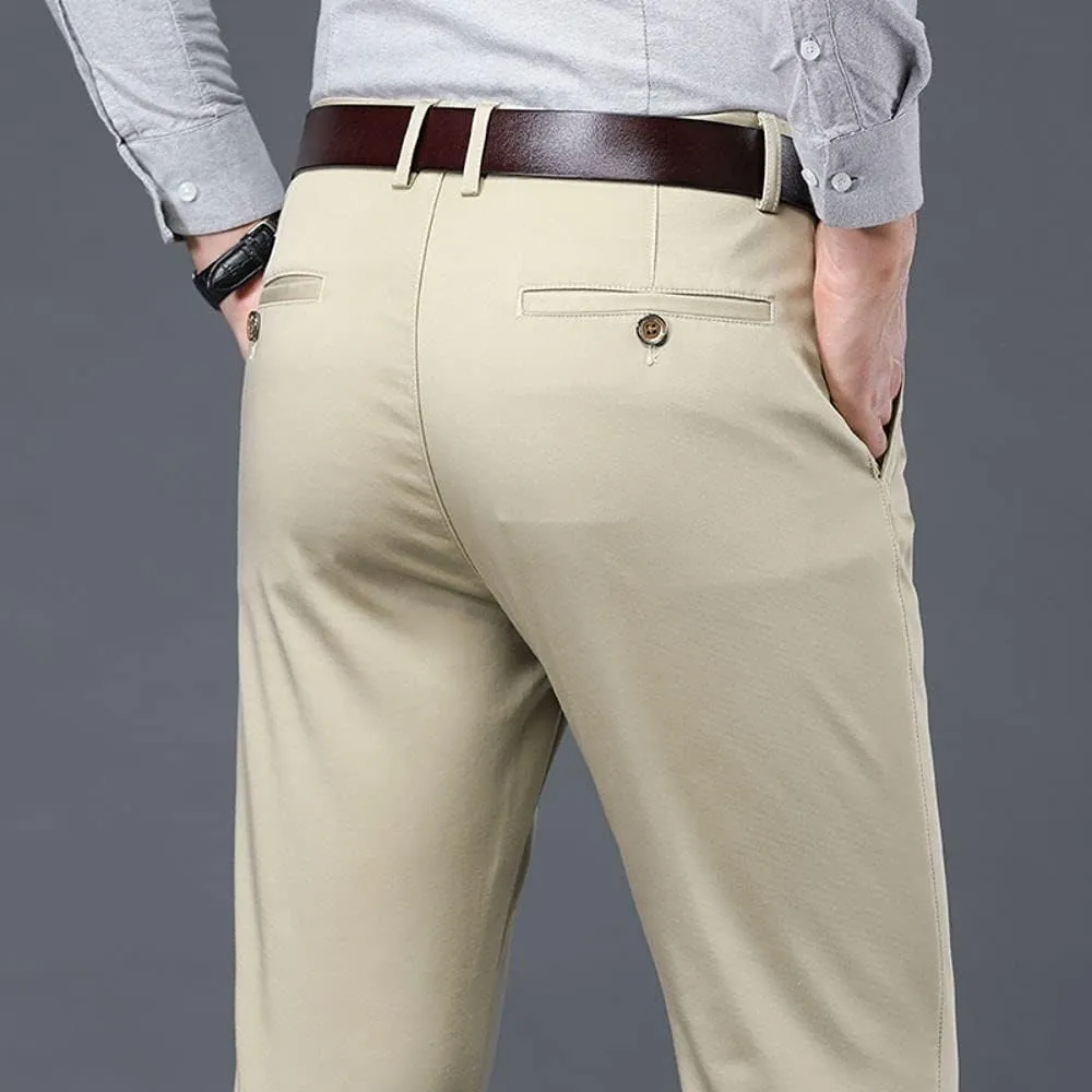 Banana Bucket Mens Casual Fashion Slim Fit Chinos Pants Stretch Flat-Front Skinny Dress Pants