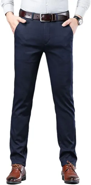 Banana Bucket Mens Casual Fashion Slim Fit Chinos Pants Stretch Flat-Front Skinny Dress Pants