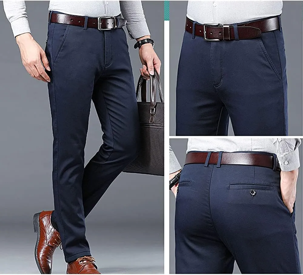 Banana Bucket Mens Casual Fashion Slim Fit Chinos Pants Stretch Flat-Front Skinny Dress Pants