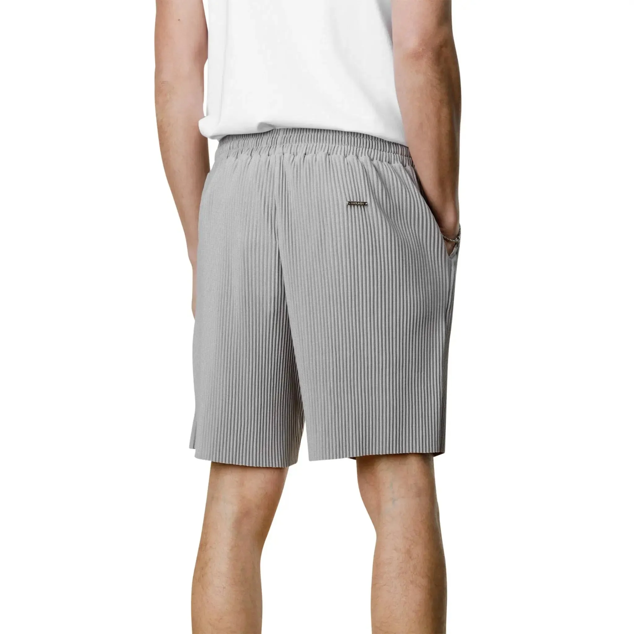 Belier Pleated Light Grey Resort Shirt & Shorts