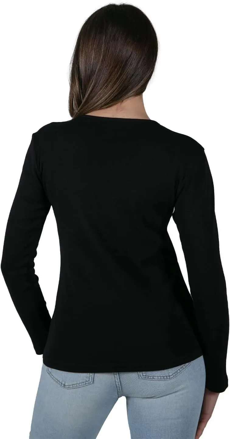 Brix Women's Long Sleeve Tee - Crewneck Cotton T-Shirt Tagless Super Soft Classic and Fitted.