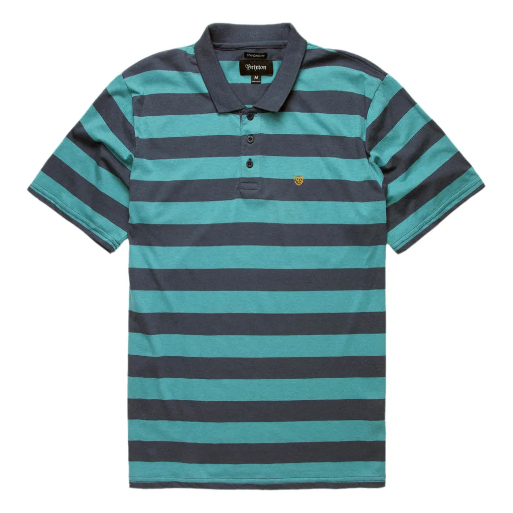 Brixton Hilt II Polo Shirt Aqua Washed Navy