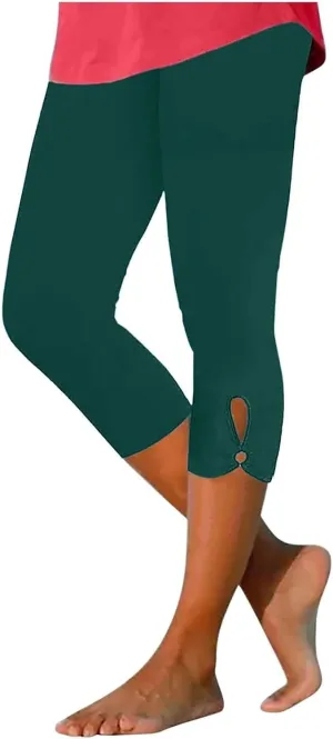 Capri Leggings for Women Casual Yoga Pants High Waisted Cropped Comfy Stretchy Workout Pants