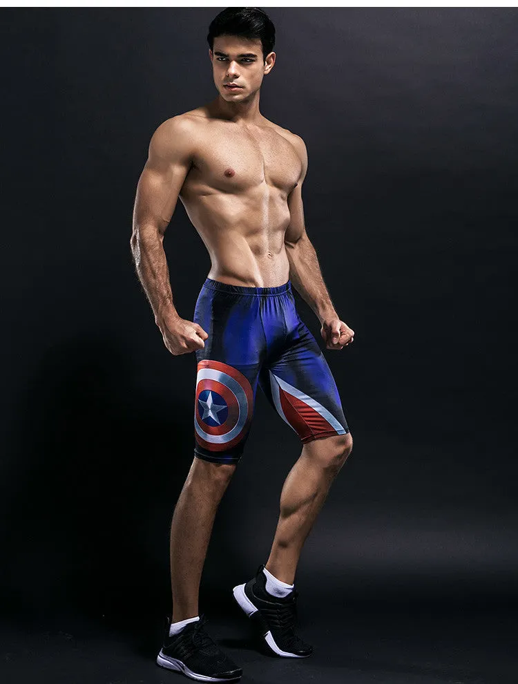CAPTAIN AMERICA Compression Shorts for Men