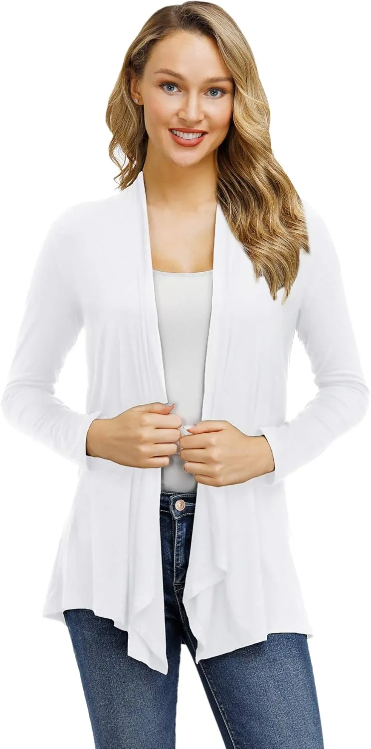 Cardigans for Women Casual Open Front Long Sleeve Lightweight Soft Basic Cardigan