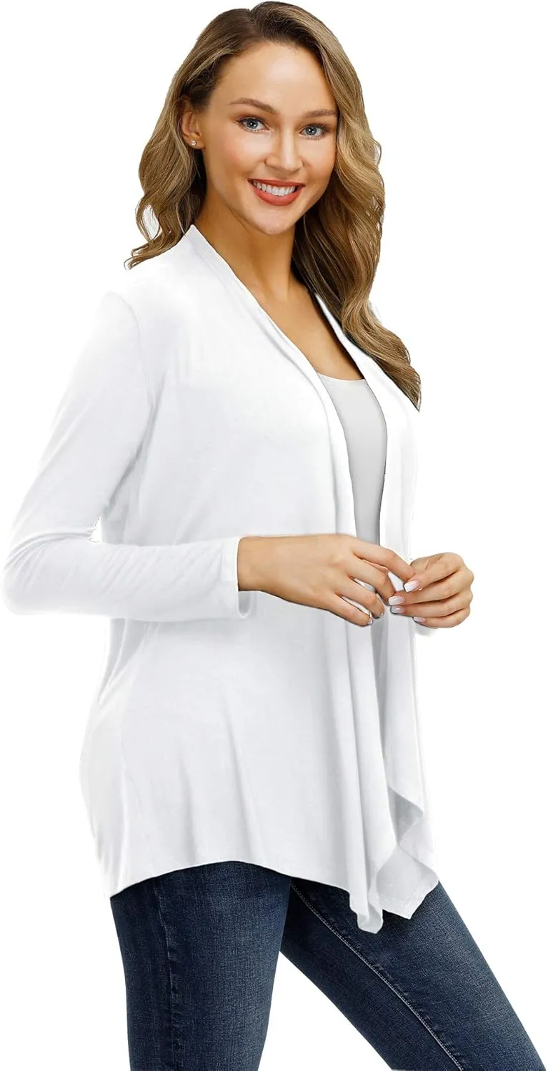 Cardigans for Women Casual Open Front Long Sleeve Lightweight Soft Basic Cardigan