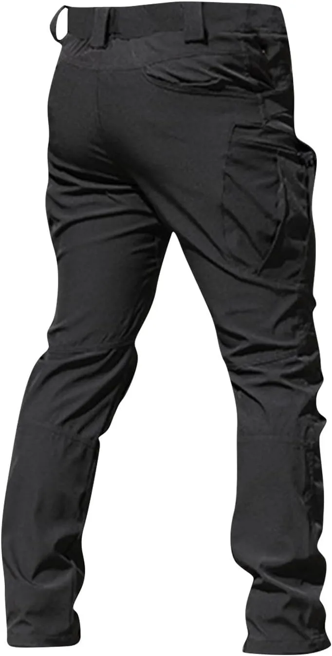 Cargo Pants Men Multi Pockets Athletic Fit Y2K Pants Fashion Stretch Loose Fit Pants Casual Travel Trousers Casual