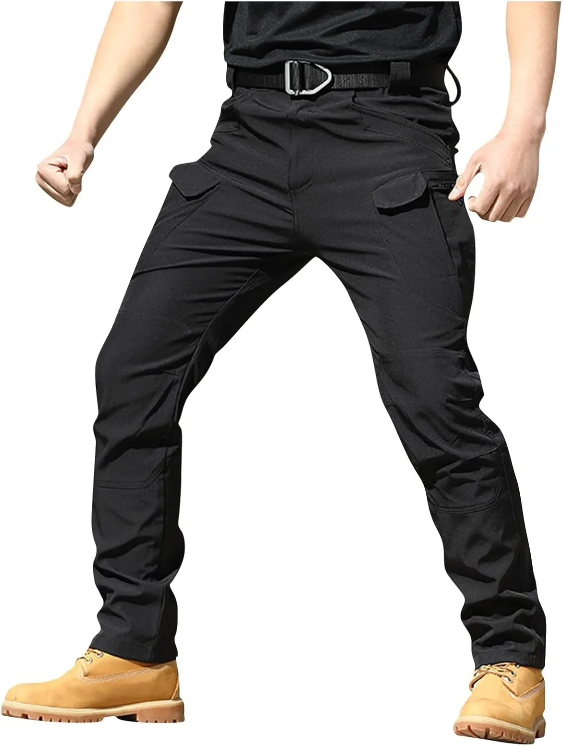 Cargo Pants Men Multi Pockets Athletic Fit Y2K Pants Fashion Stretch Loose Fit Pants Casual Travel Trousers Casual