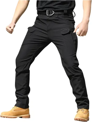 Cargo Pants Men Multi Pockets Athletic Fit Y2K Pants Fashion Stretch Loose Fit Pants Casual Travel Trousers Casual