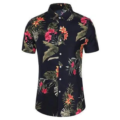Casuals Shirt Men Summer New Arrival Personality Printed Short Sleeve Shirts Mens Fashion Big Size Business Office Shirt 6XL 7XL