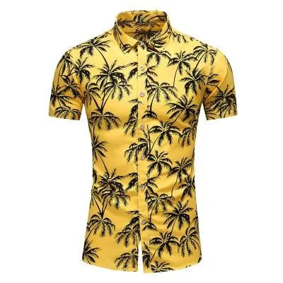 Casuals Shirt Men Summer New Arrival Personality Printed Short Sleeve Shirts Mens Fashion Big Size Business Office Shirt 6XL 7XL