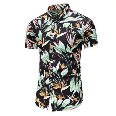 Casuals Shirt Men Summer New Arrival Personality Printed Short Sleeve Shirts Mens Fashion Big Size Business Office Shirt 6XL 7XL