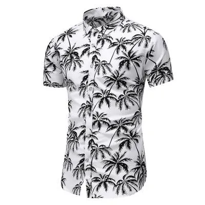 Casuals Shirt Men Summer New Arrival Personality Printed Short Sleeve Shirts Mens Fashion Big Size Business Office Shirt 6XL 7XL