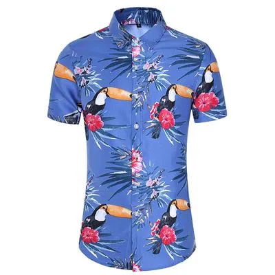 Casuals Shirt Men Summer New Arrival Personality Printed Short Sleeve Shirts Mens Fashion Big Size Business Office Shirt 6XL 7XL