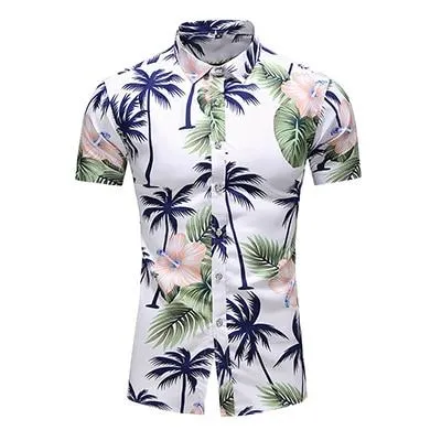 Casuals Shirt Men Summer New Arrival Personality Printed Short Sleeve Shirts Mens Fashion Big Size Business Office Shirt 6XL 7XL