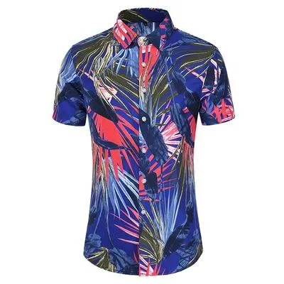 Casuals Shirt Men Summer New Arrival Personality Printed Short Sleeve Shirts Mens Fashion Big Size Business Office Shirt 6XL 7XL