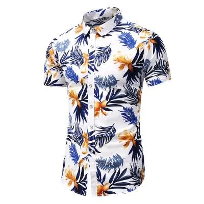Casuals Shirt Men Summer New Arrival Personality Printed Short Sleeve Shirts Mens Fashion Big Size Business Office Shirt 6XL 7XL