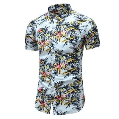 Casuals Shirt Men Summer New Arrival Personality Printed Short Sleeve Shirts Mens Fashion Big Size Business Office Shirt 6XL 7XL