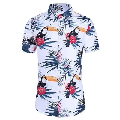 Casuals Shirt Men Summer New Arrival Personality Printed Short Sleeve Shirts Mens Fashion Big Size Business Office Shirt 6XL 7XL