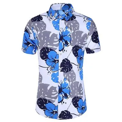 Casuals Shirt Men Summer New Arrival Personality Printed Short Sleeve Shirts Mens Fashion Big Size Business Office Shirt 6XL 7XL