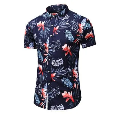 Casuals Shirt Men Summer New Arrival Personality Printed Short Sleeve Shirts Mens Fashion Big Size Business Office Shirt 6XL 7XL