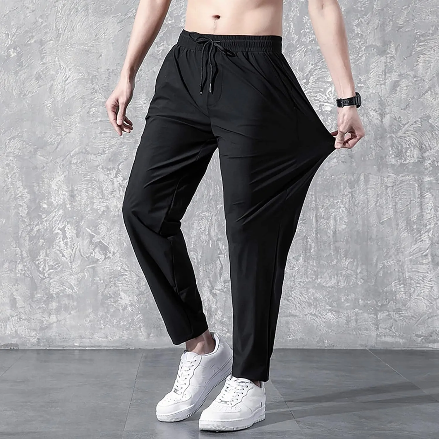 Chinos Slim Fit Men's Pants with Deep Pockets Loose Fit Casual Jogging Trousers for Running Workout