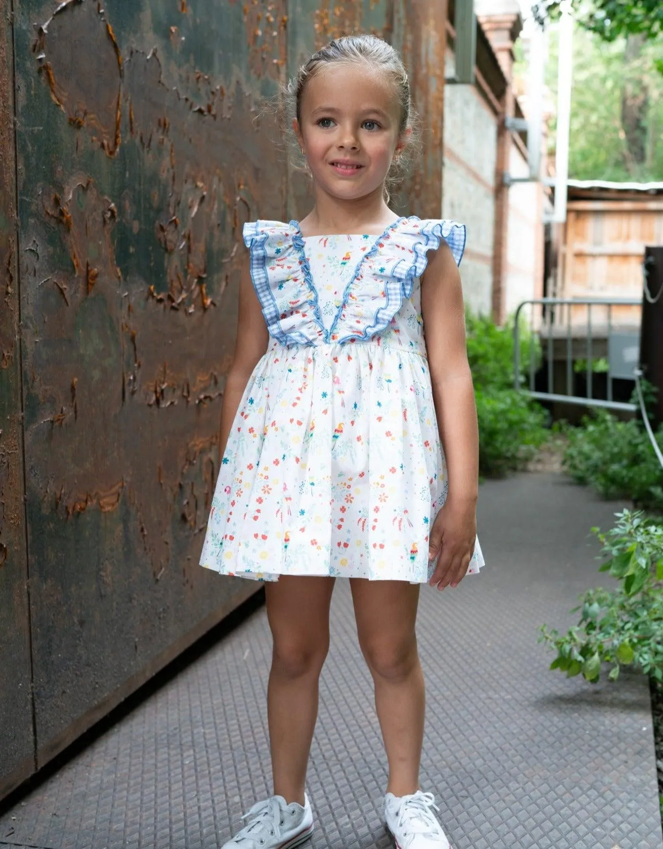 CLEARANCE SALE - El Copo Lililu SS24 - Girls Multi Colour Parrot Print Dress