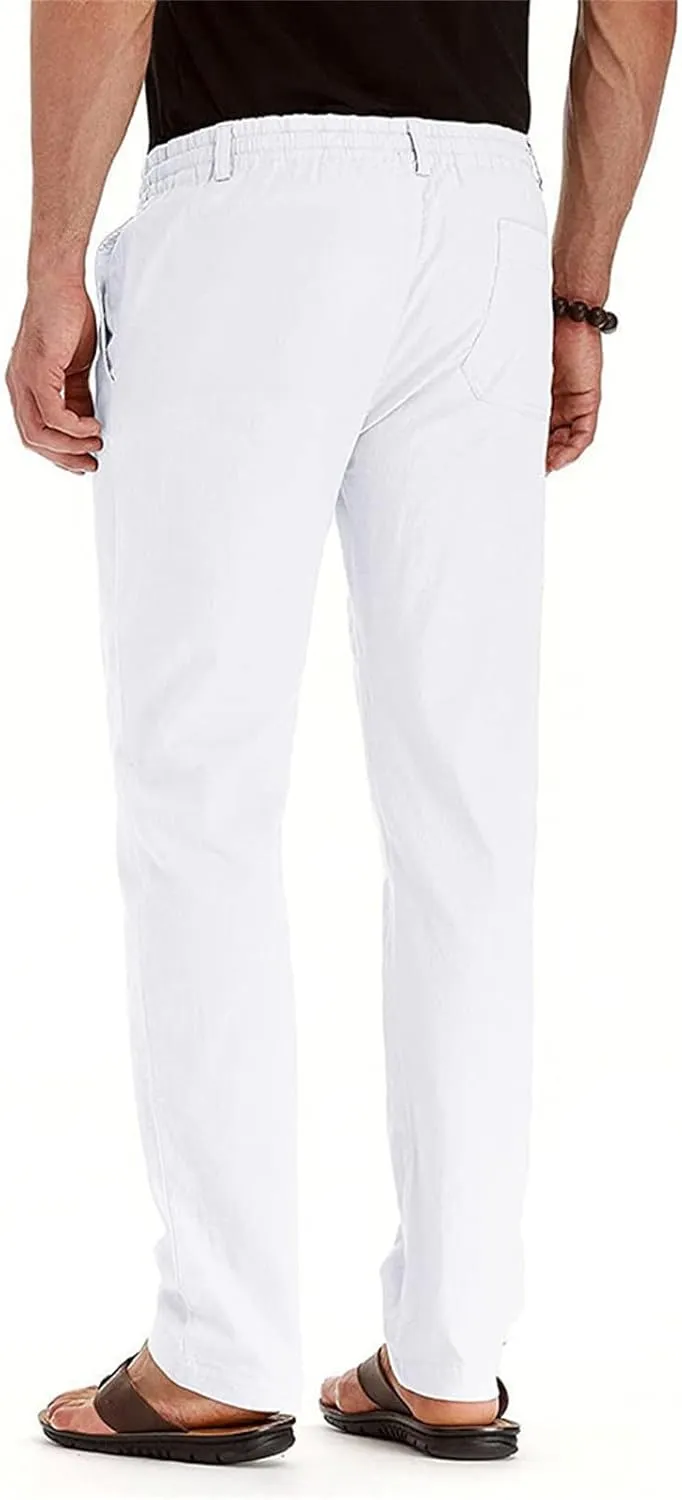 CRNTCEM Mens Tapered Leg Casual Pants Elastic Waist Chinos Cotton Joggers Outdoor Casual Anckle Athletic Work Formal Pant