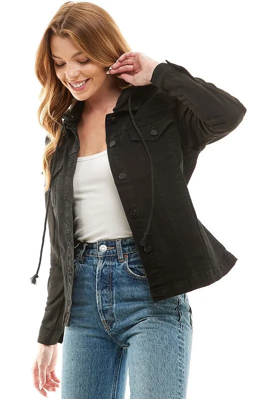 Destroyed Denim Jacket With Detachable Hood