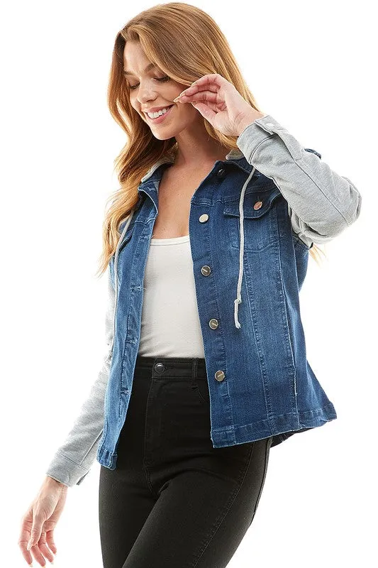 Destroyed Denim Jacket With Detachable Hood