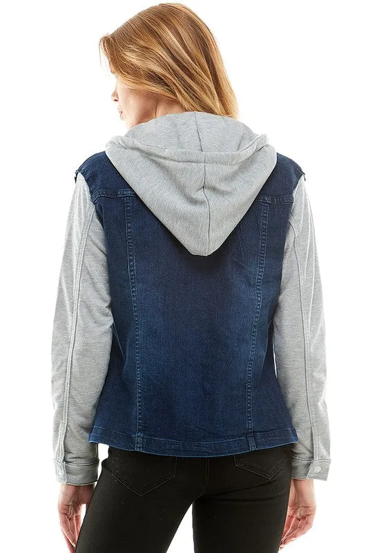Destroyed Denim Jacket With Detachable Hood
