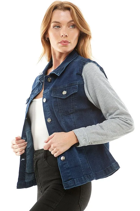 Destroyed Denim Jacket With Detachable Hood
