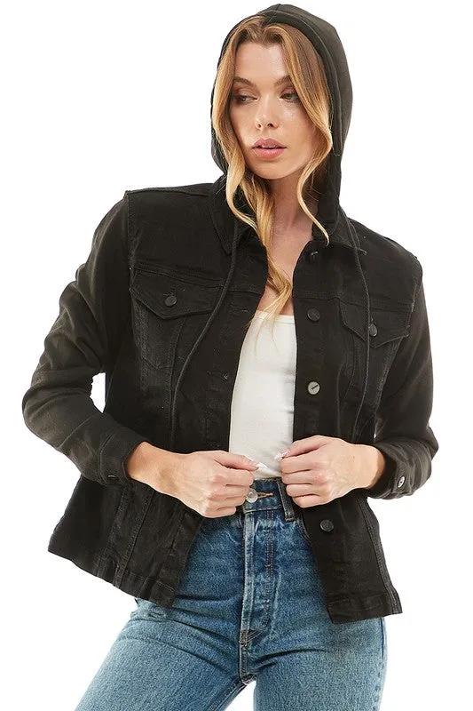 Destroyed Denim Jacket With Detachable Hood