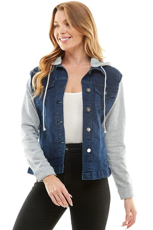 Destroyed Denim Jacket With Detachable Hood
