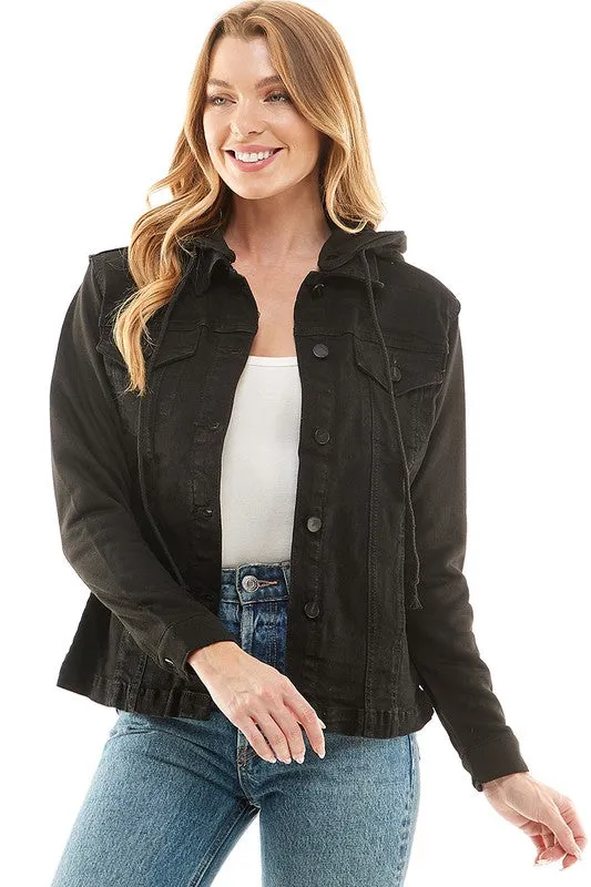 Destroyed Denim Jacket With Detachable Hood