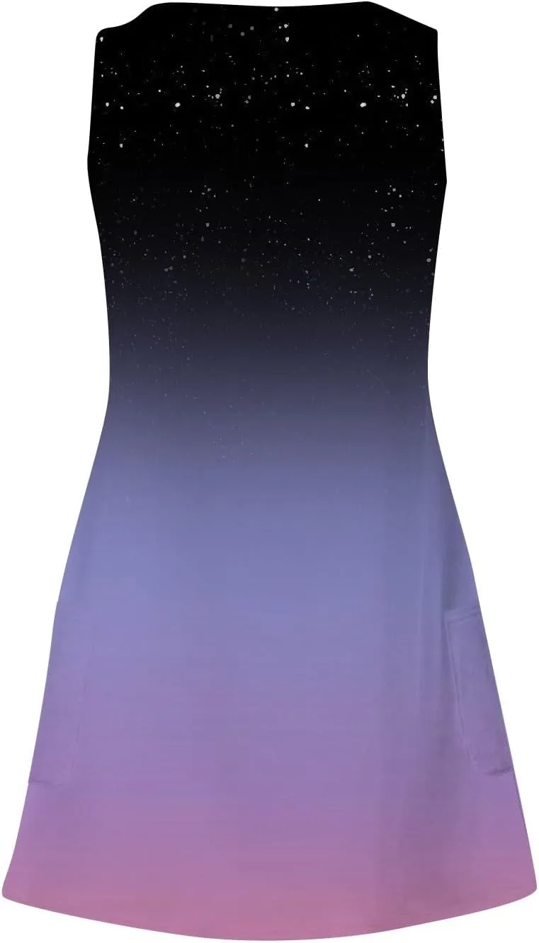 DPKLAD Summer Dresses for Women 2025 Casual Loose Sleeveless Sundresses Beach Dress Solid Dresses with Pockets