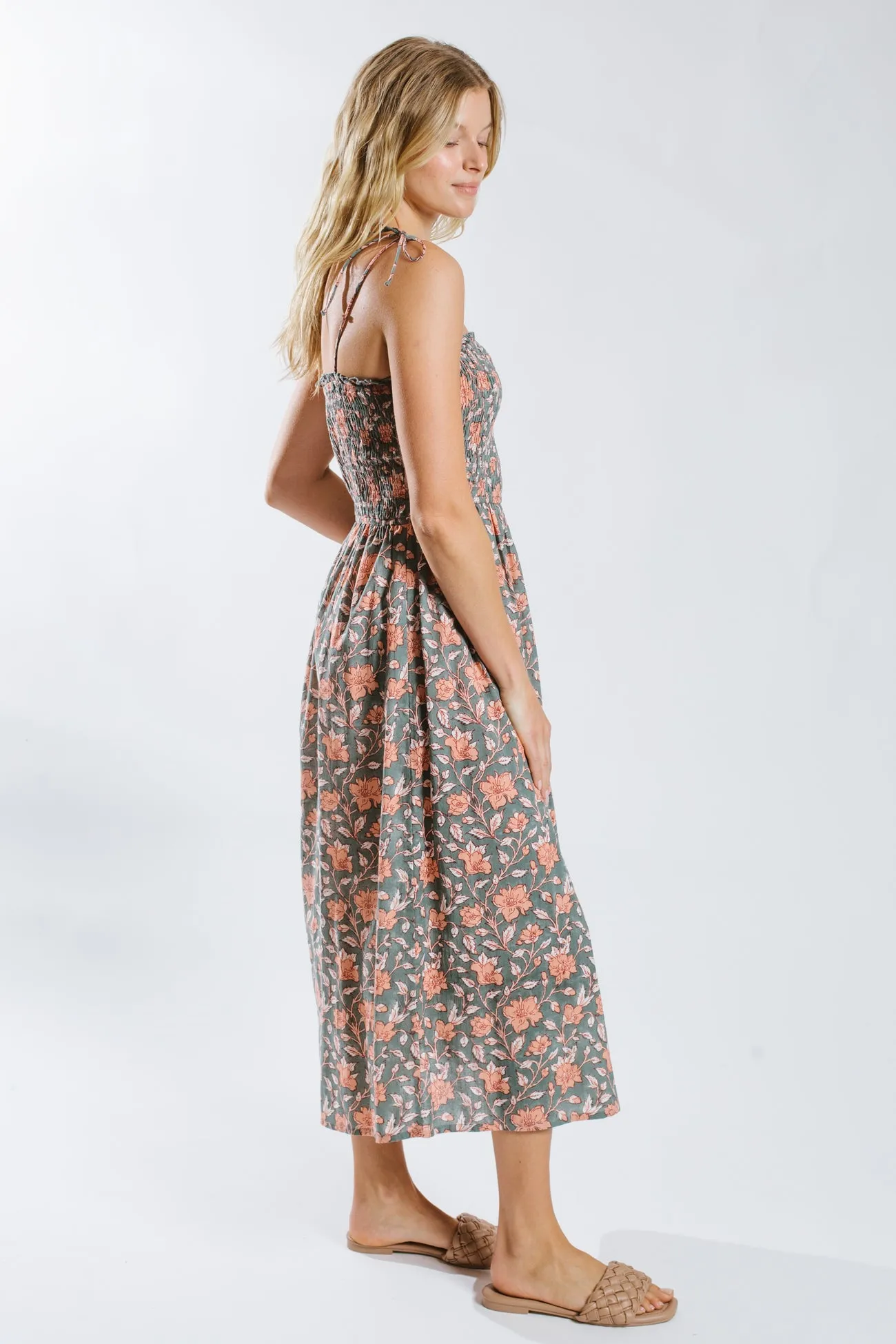 Eshika Smocked Midi Dress