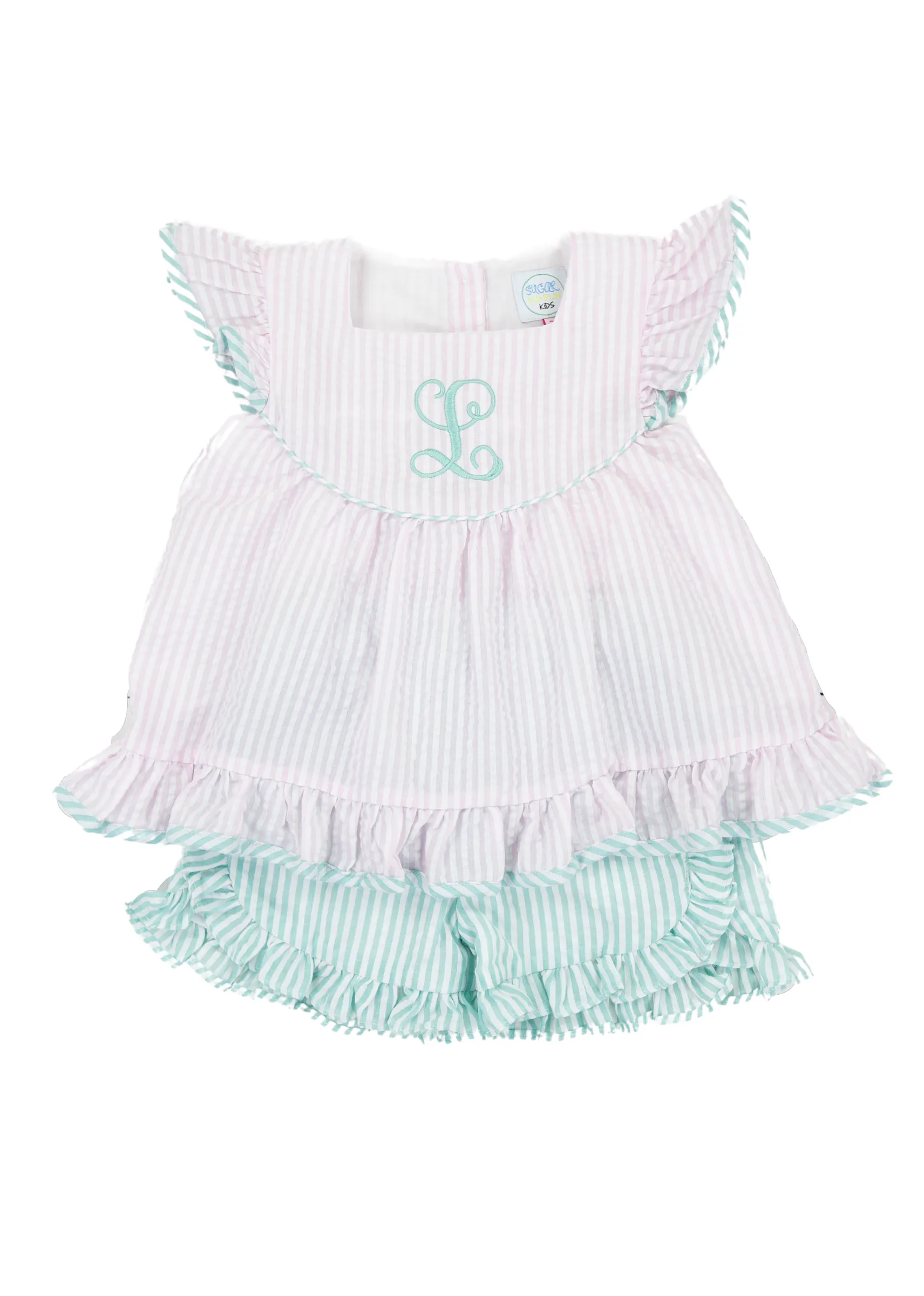 Girl Seersucker Short Set