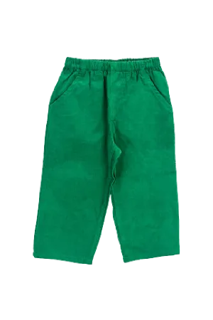 Green Corduroy Elastic Waist Pant