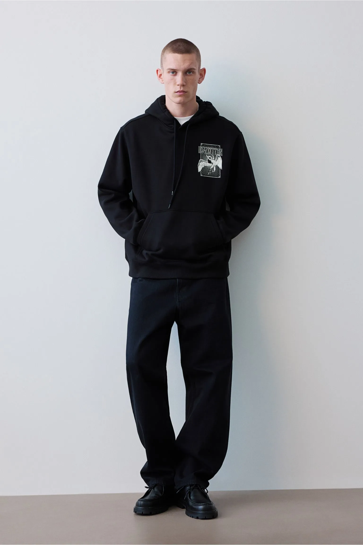 H&M Regular Fit Led Zeppelin Sweatshirt, black