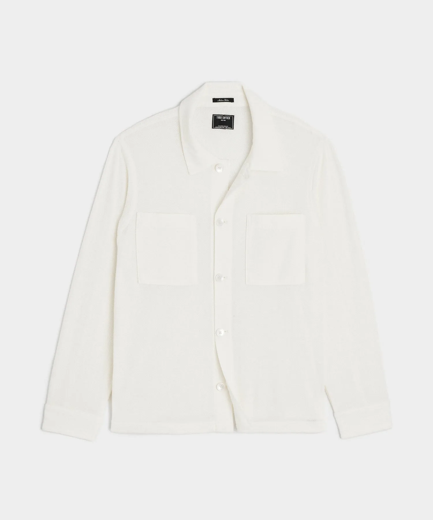 Herringbone Knit Overshirt in Bisque