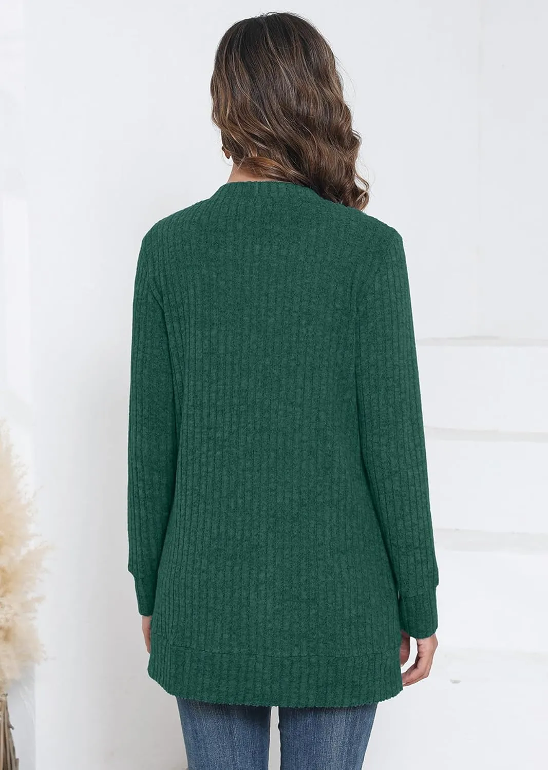 Heymoments Lightweight Open Front Cardigan Sweater for Women Long Sleeve Causal Bolero Button Down Soft Outwear Tops